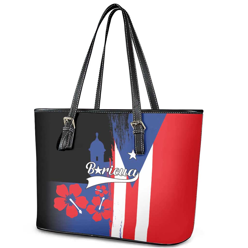 Boricua Leather Tote Bag Puerto Rico El Morro Flag Style LT01