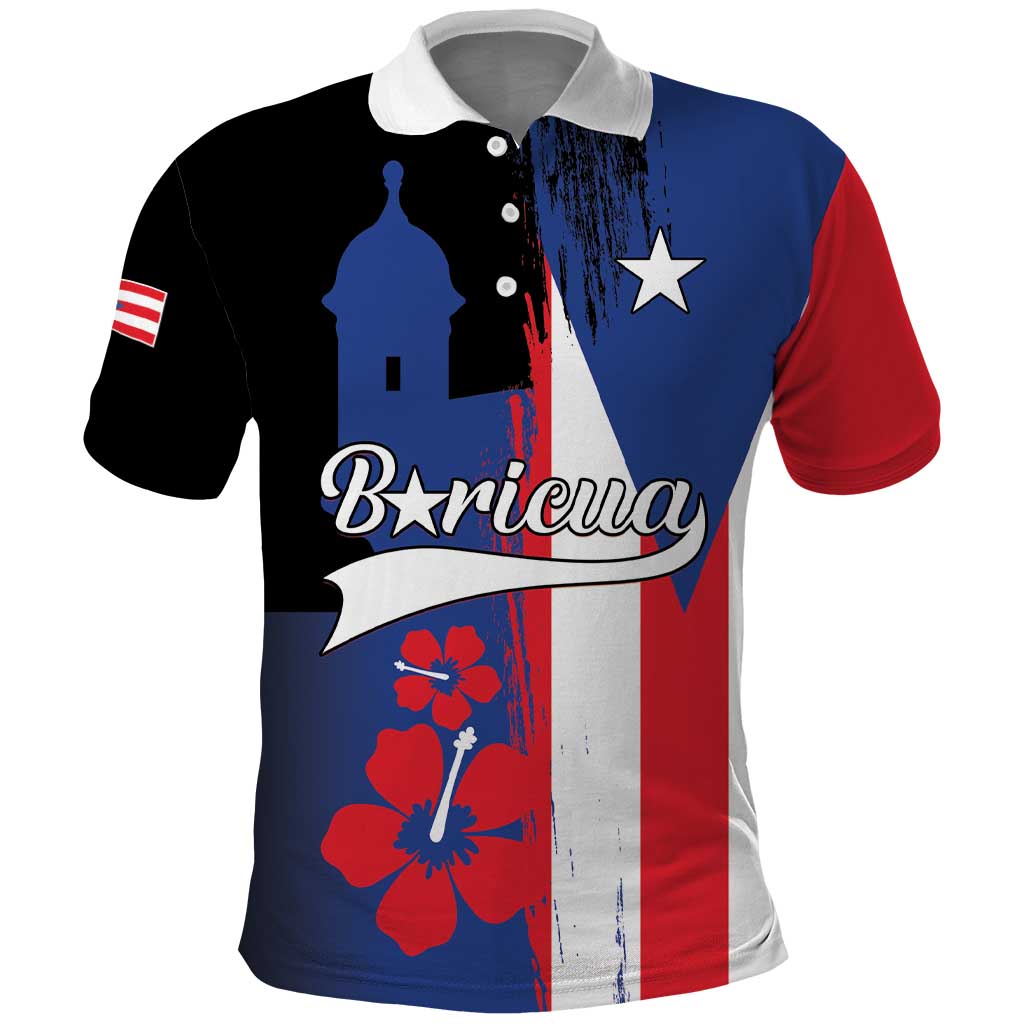 Personalized Boricua Polo Shirt Puerto Rico El Morro Flag Style LT01
