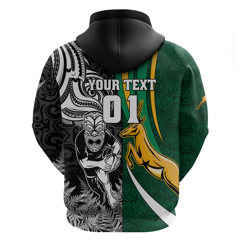 Custom New Zealand and South Africa Rugby Hoodie Silver Fern Protea Pattern World Cup 2023 LT01
