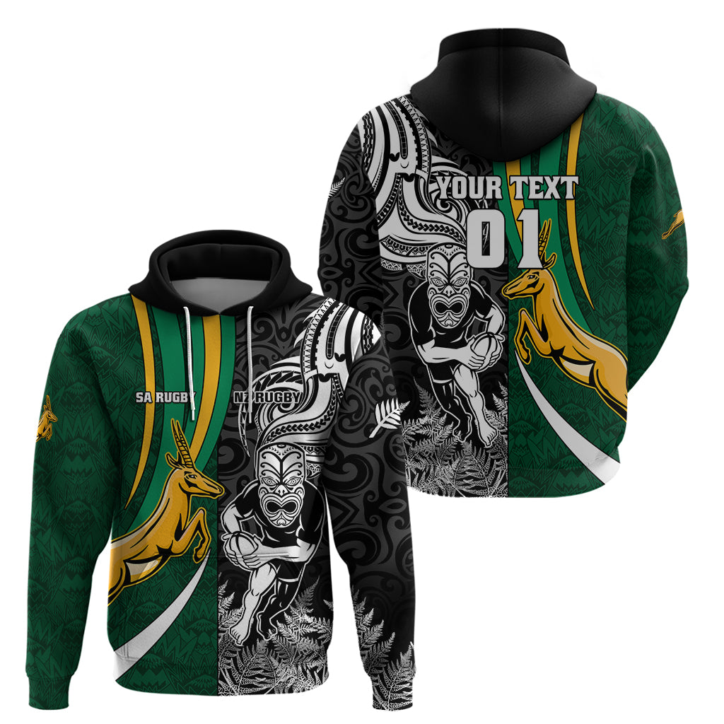 Custom New Zealand and South Africa Rugby Hoodie Silver Fern Protea Pattern World Cup 2023 LT01