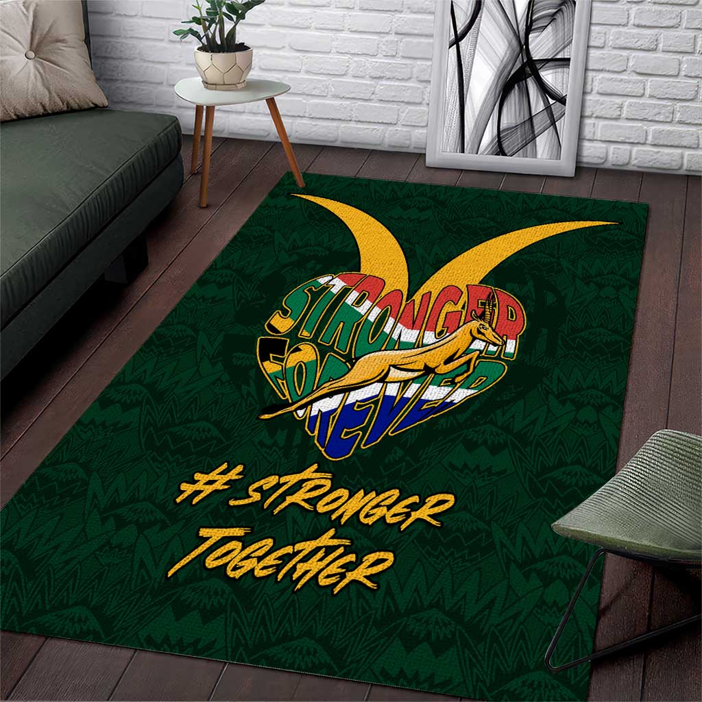 South Africa Rugby Area Rug - Stronger Together, Stronger Forever, Bokke World Cup LT01