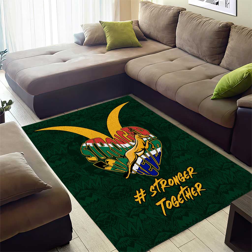 South Africa Rugby Area Rug - Stronger Together, Stronger Forever, Bokke World Cup LT01