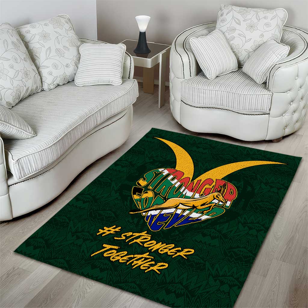 South Africa Rugby Area Rug - Stronger Together, Stronger Forever, Bokke World Cup LT01