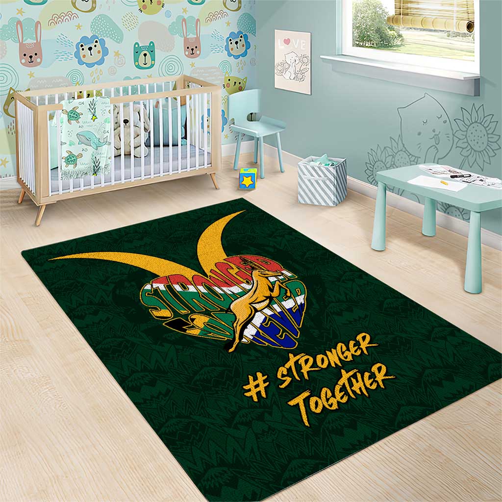 South Africa Rugby Area Rug - Stronger Together, Stronger Forever, Bokke World Cup LT01