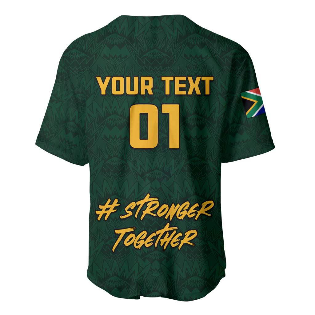 Custom South Africa Rugby Baseball Jersey - Stronger Together, Stronger Forever, Bokke World Cup LT01