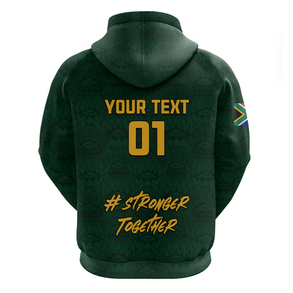 Custom South Africa Rugby Hoodie Stronger Together Stronger Forever Bokke World Cup 2023 LT01