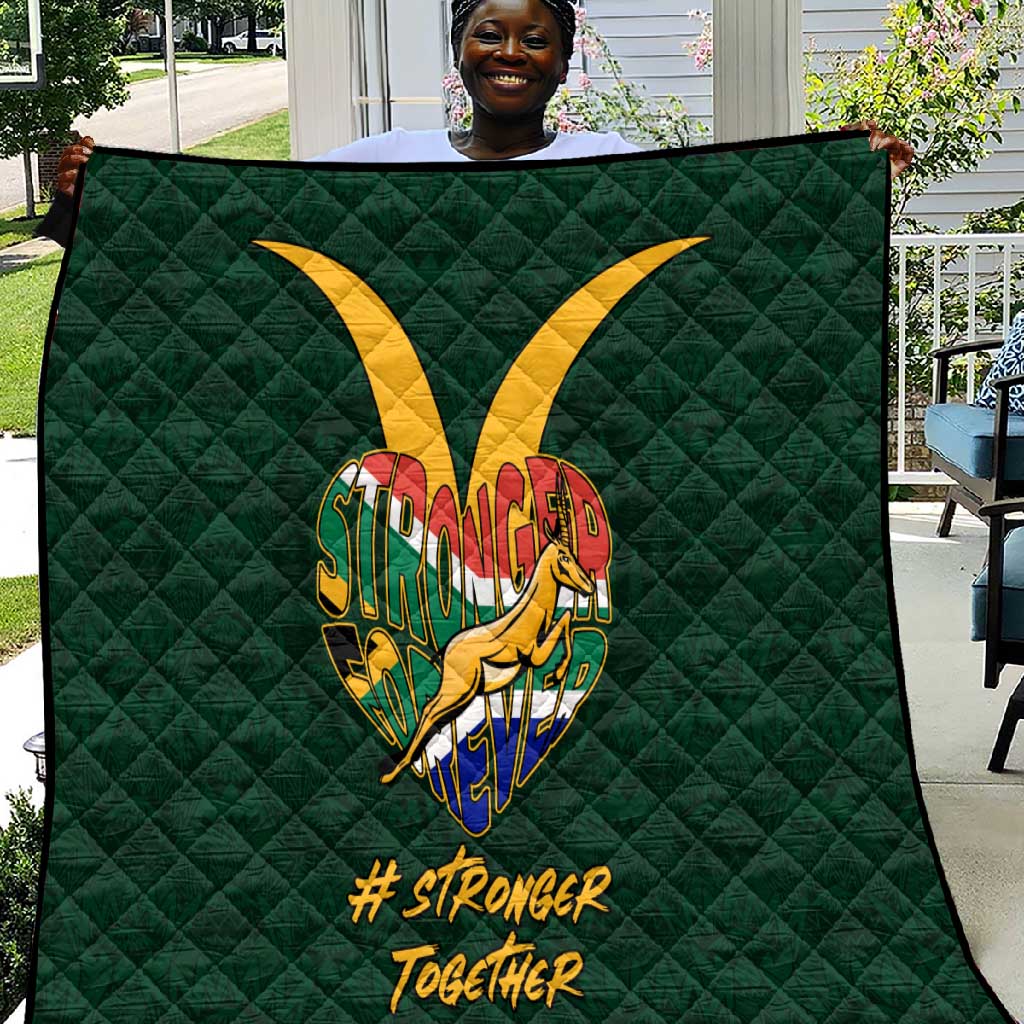 South Africa Rugby Quilt - Stronger Together, Stronger Forever, Bokke World Cup LT01