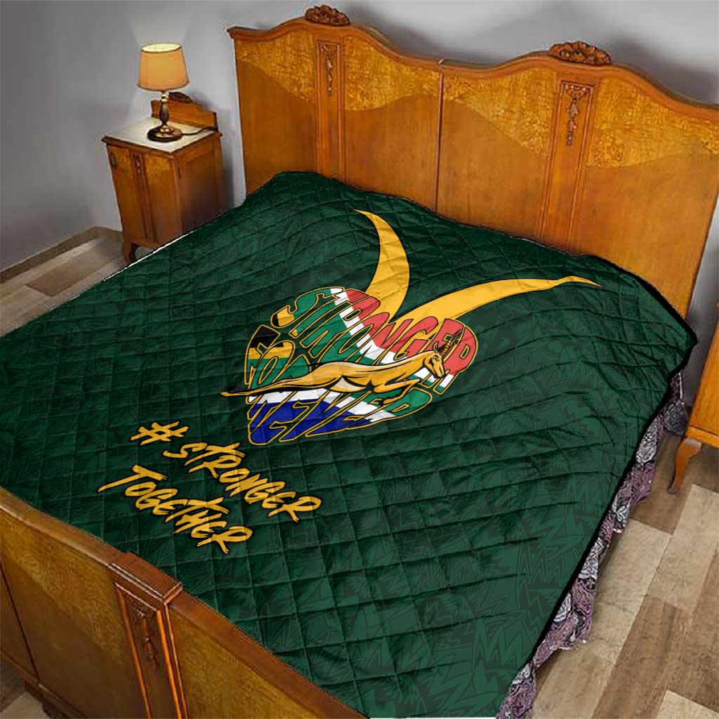 South Africa Rugby Quilt - Stronger Together, Stronger Forever, Bokke World Cup LT01