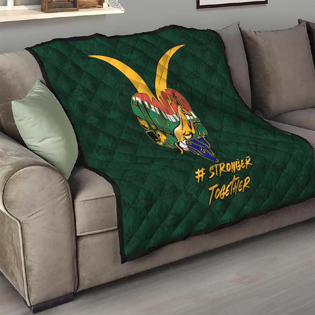 South Africa Rugby Quilt - Stronger Together, Stronger Forever, Bokke World Cup LT01