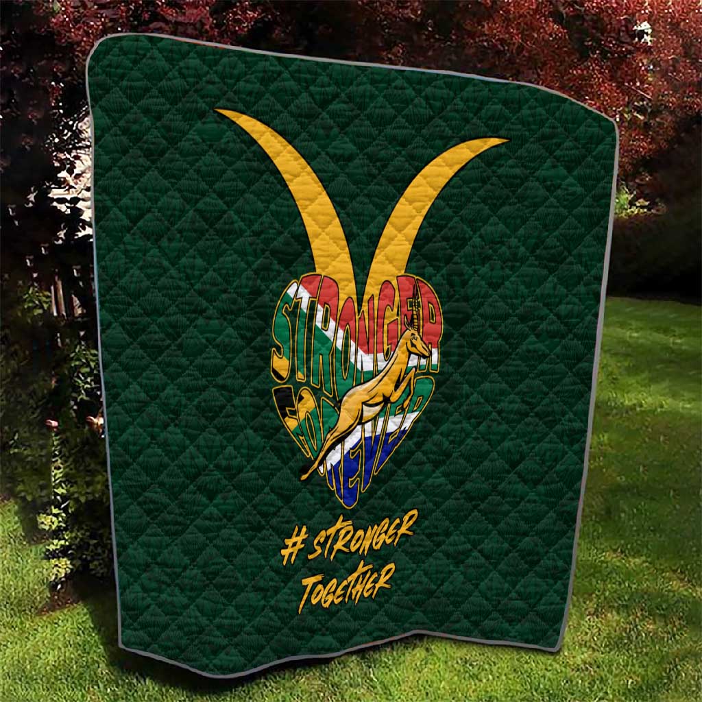 South Africa Rugby Quilt - Stronger Together, Stronger Forever, Bokke World Cup LT01