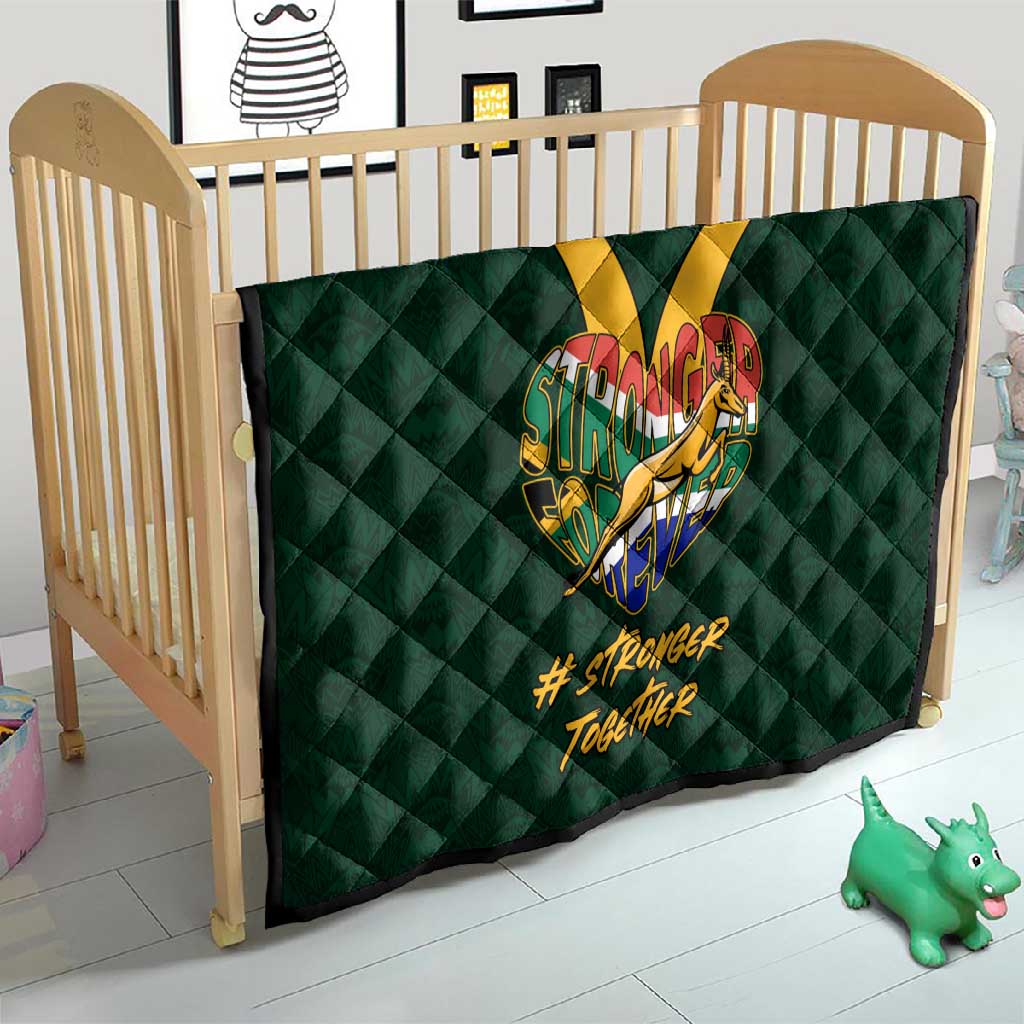 South Africa Rugby Quilt - Stronger Together, Stronger Forever, Bokke World Cup LT01