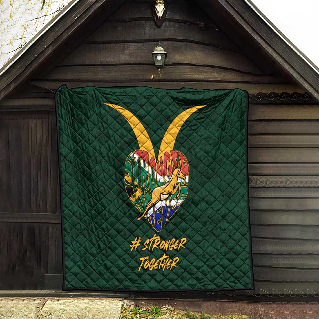 South Africa Rugby Quilt - Stronger Together, Stronger Forever, Bokke World Cup LT01
