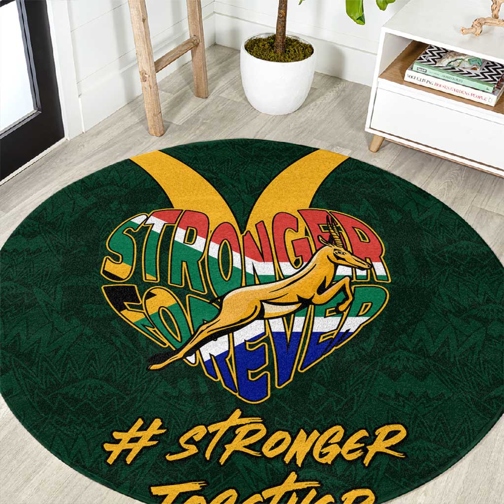 South Africa Rugby Round Carpet - Stronger Together, Stronger Forever, Bokke World Cup LT01