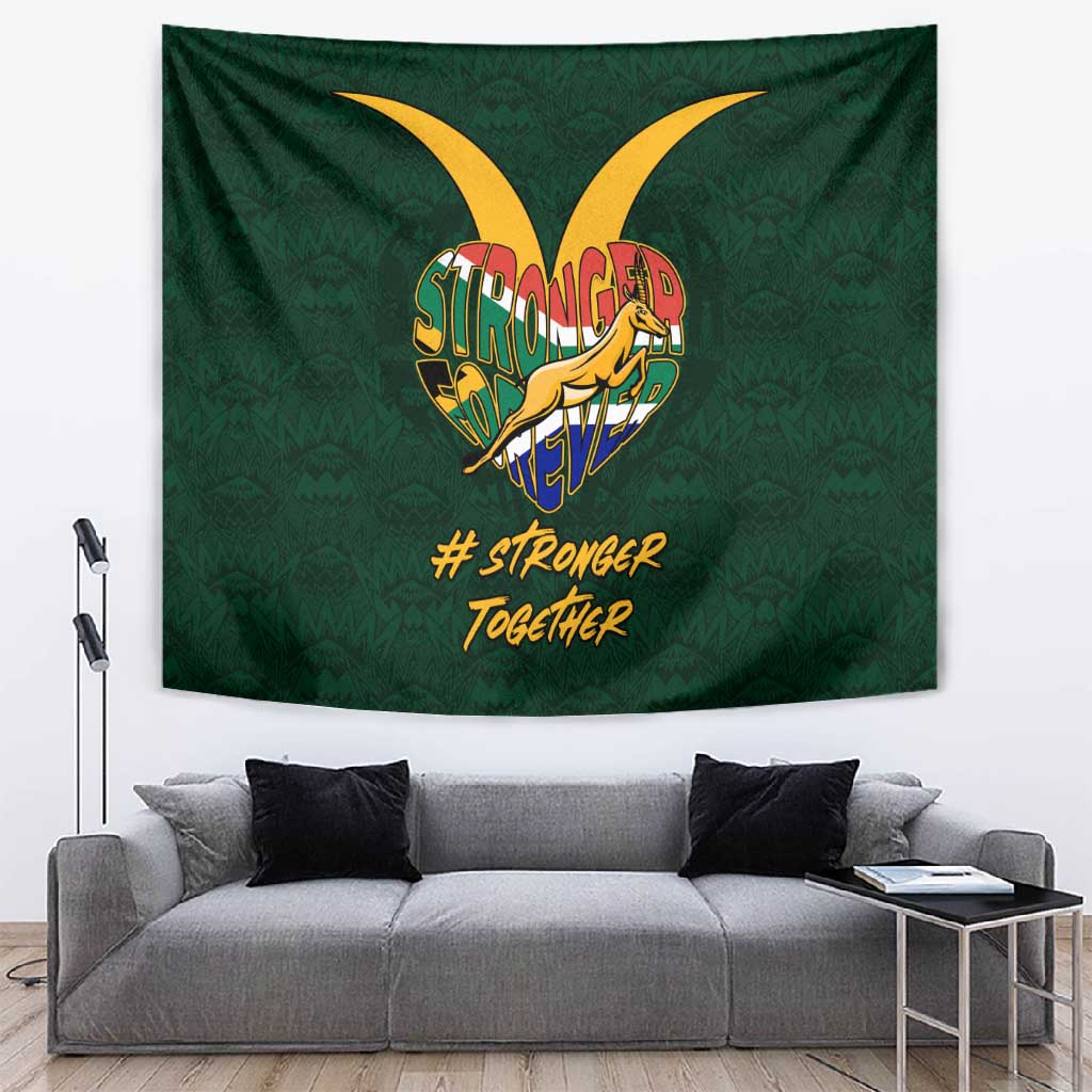 South Africa Rugby Tapestry - Stronger Together, Stronger Forever, Bokke World Cup LT01