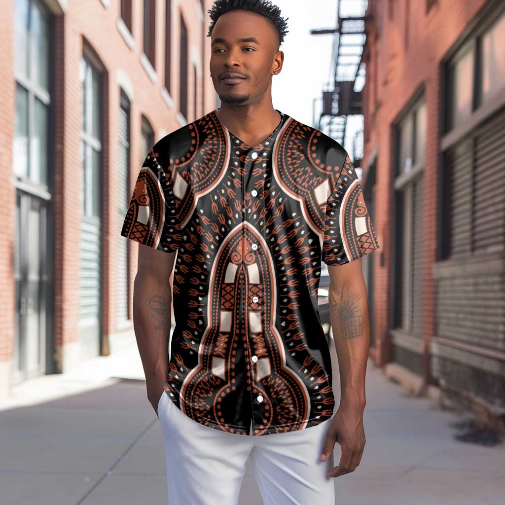 African Dashiki Baseball Jersey Afro Vintage Pattern LT01