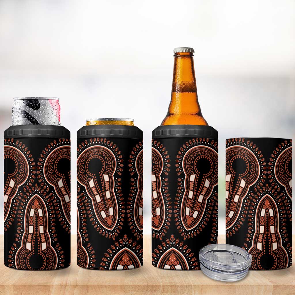 African Dashiki 4 in 1 Can Cooler Tumbler Afro Vintage Pattern LT01