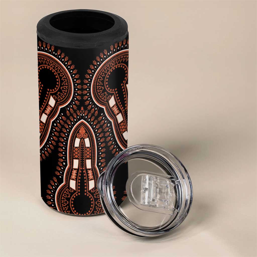 African Dashiki 4 in 1 Can Cooler Tumbler Afro Vintage Pattern LT01