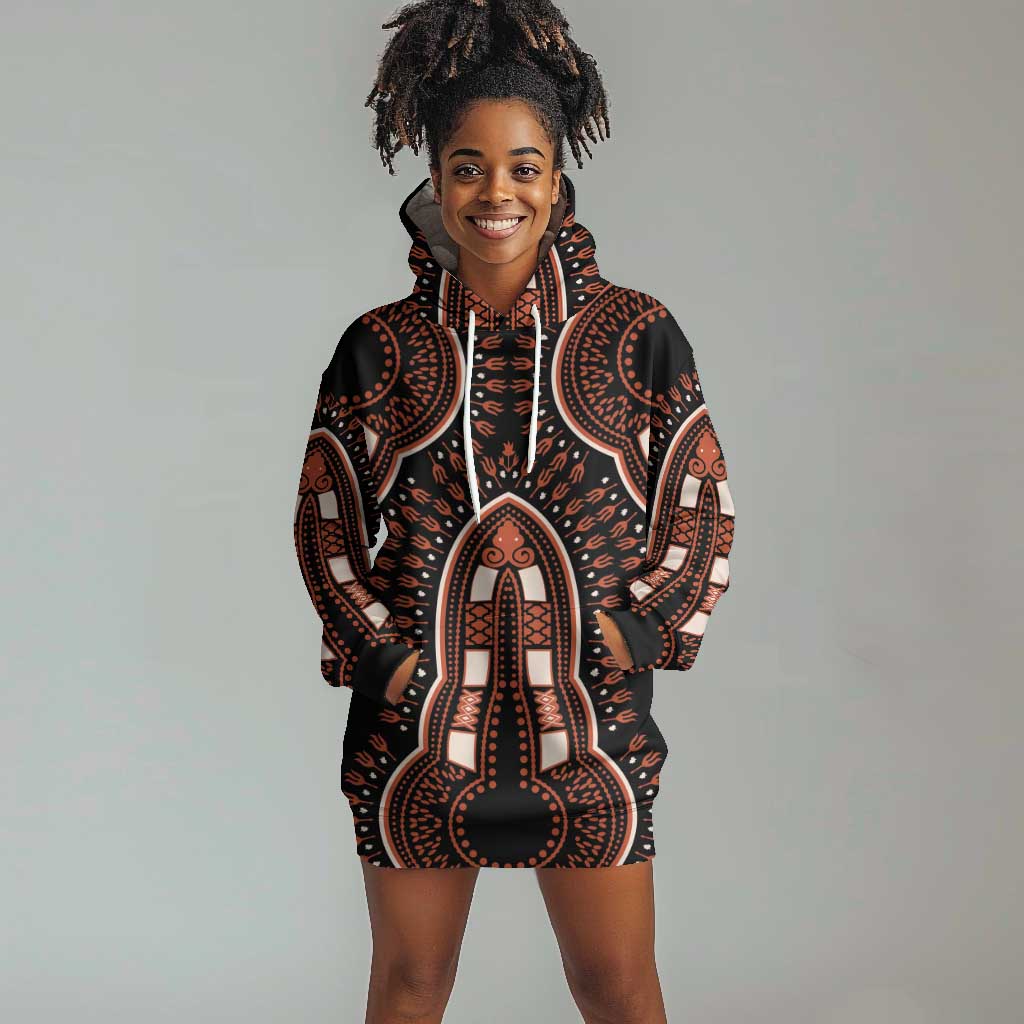 African Dashiki Hoodie Dress Afro Vintage Pattern LT01