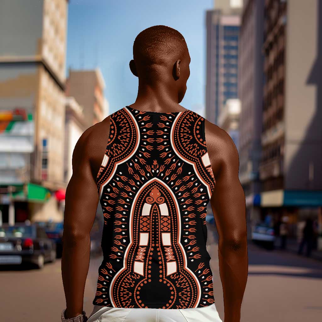 African Dashiki Men Tank Top Afro Vintage Pattern LT01