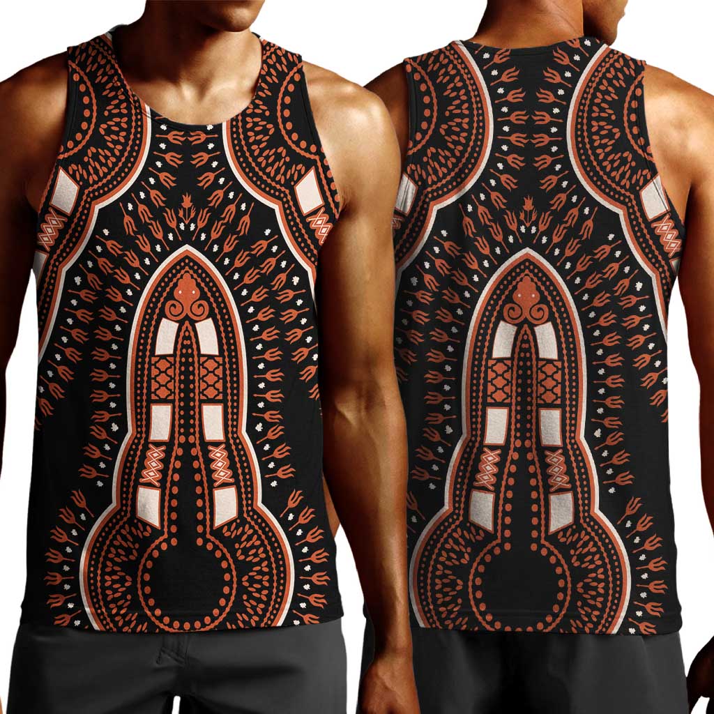 African Dashiki Men Tank Top Afro Vintage Pattern LT01