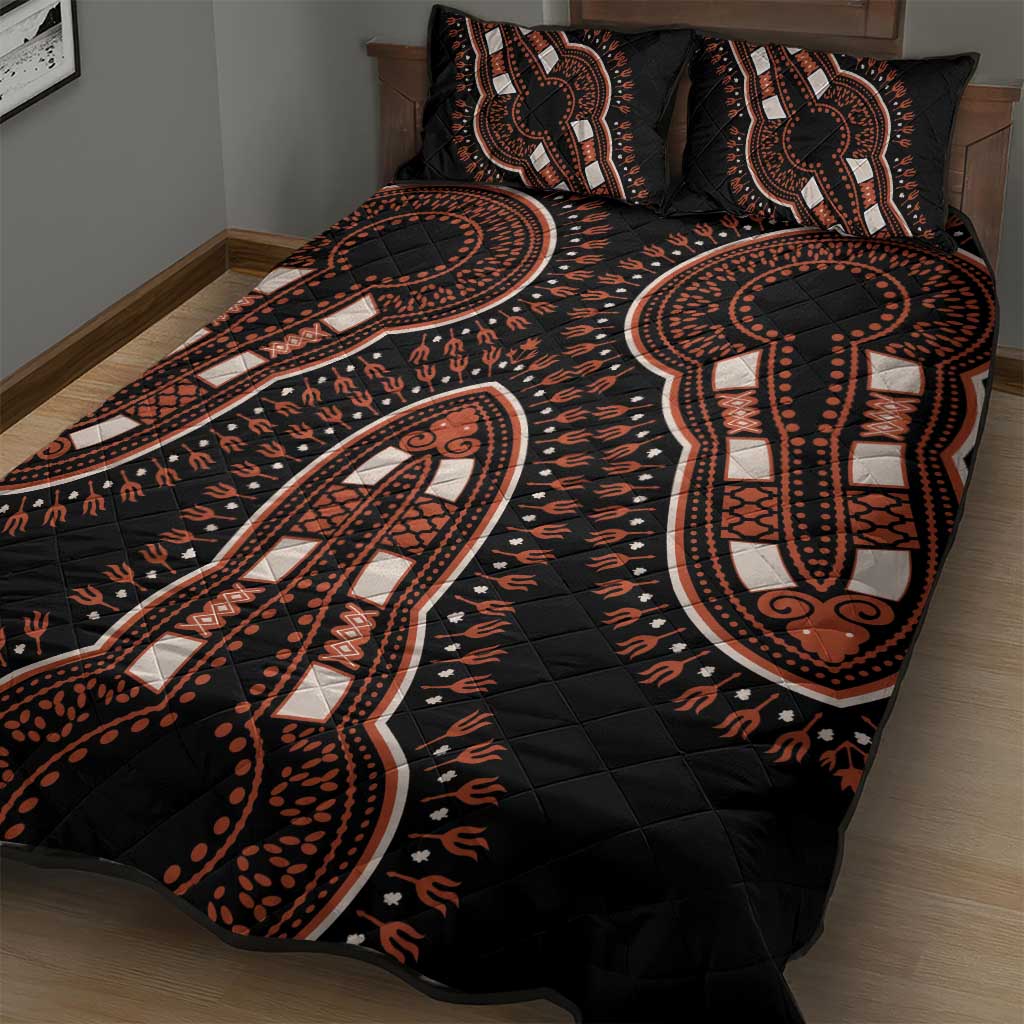 African Dashiki Quilt Bed Set Afro Vintage Pattern LT01