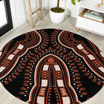 African Dashiki Round Carpet Afro Vintage Pattern LT01