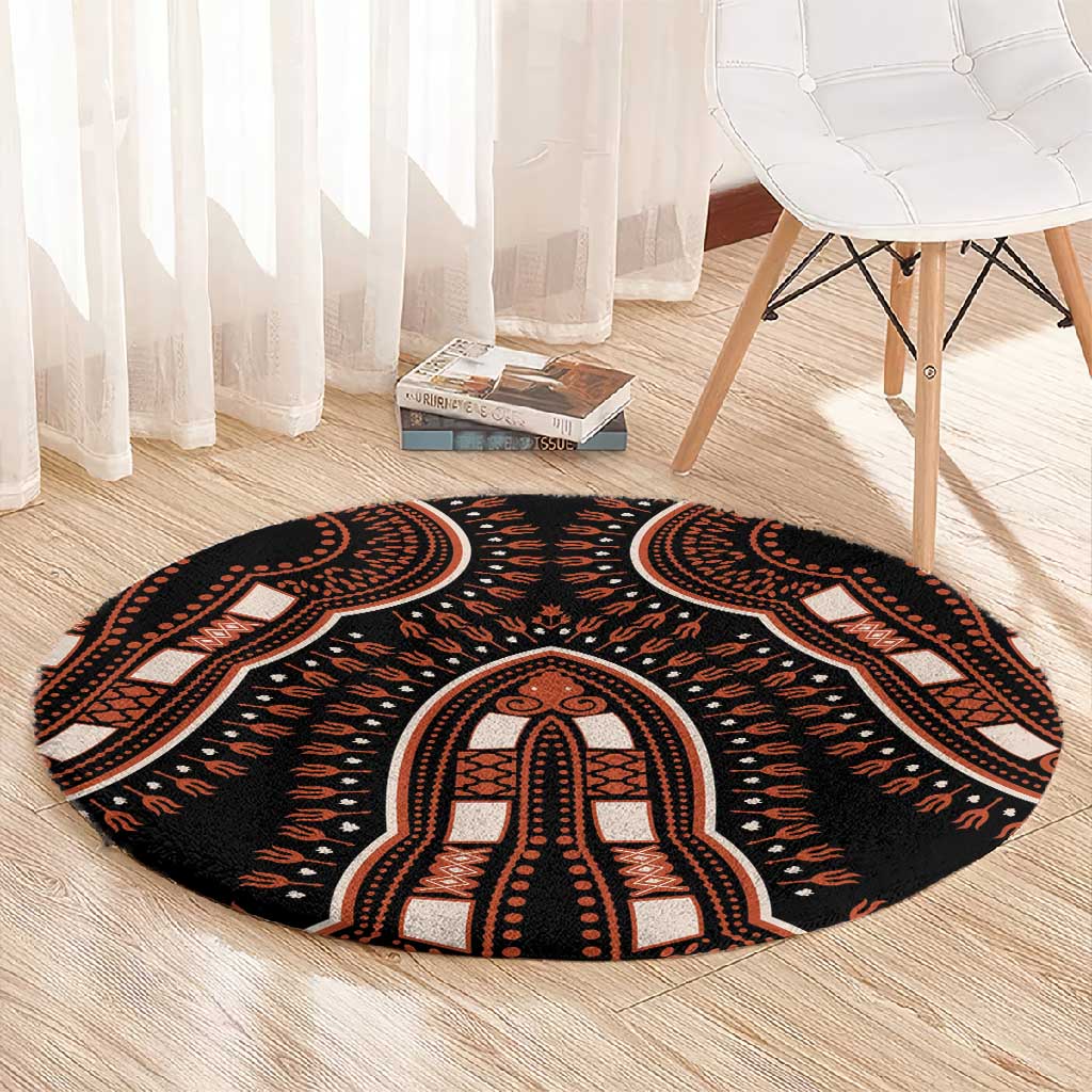 African Dashiki Round Carpet Afro Vintage Pattern LT01