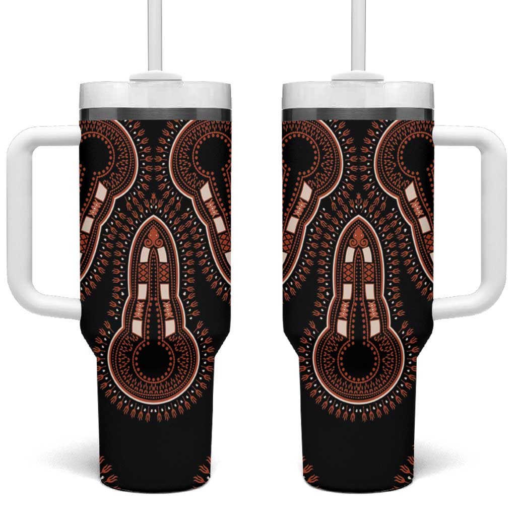 African Dashiki Tumbler With Handle Afro Vintage Pattern LT01