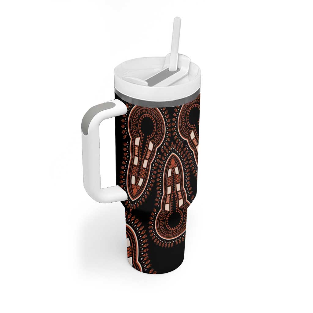 African Dashiki Tumbler With Handle Afro Vintage Pattern LT01