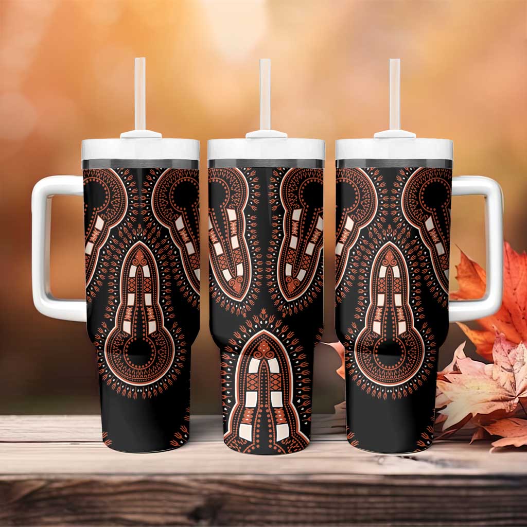 African Dashiki Tumbler With Handle Afro Vintage Pattern LT01