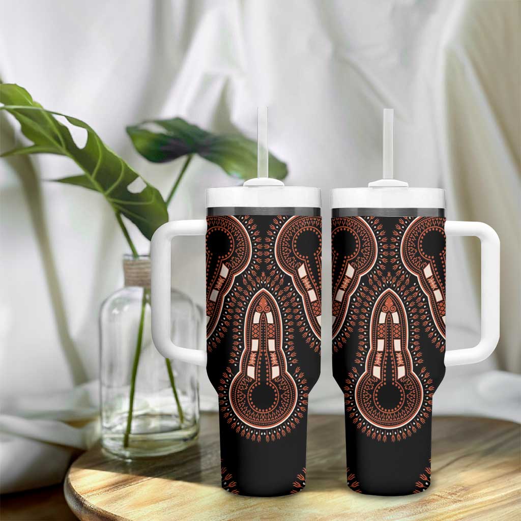 African Dashiki Tumbler With Handle Afro Vintage Pattern LT01