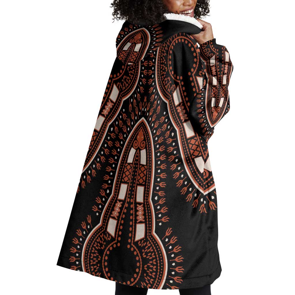African Dashiki Wearable Blanket Hoodie Afro Vintage Pattern LT01