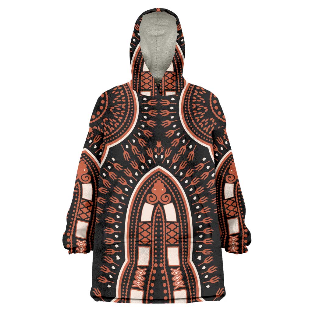 African Dashiki Wearable Blanket Hoodie Afro Vintage Pattern LT01