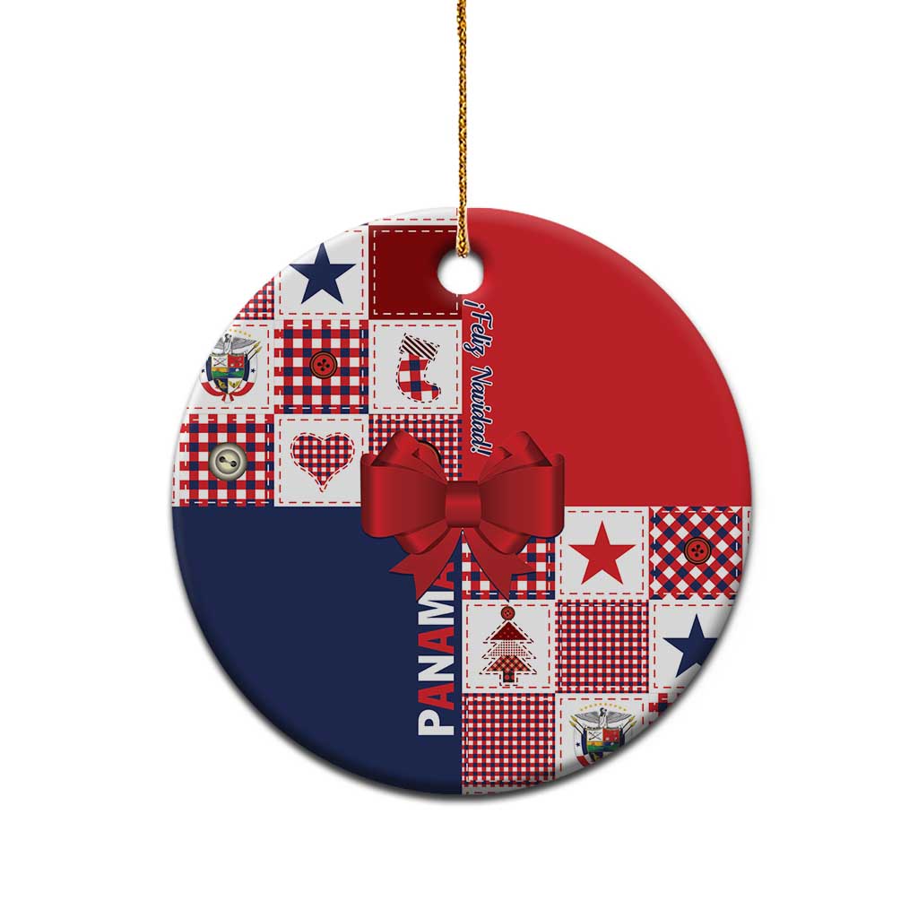 Panama Christmas Feliz Navidad Ceramic Ornament Coquette Bow Style LT01