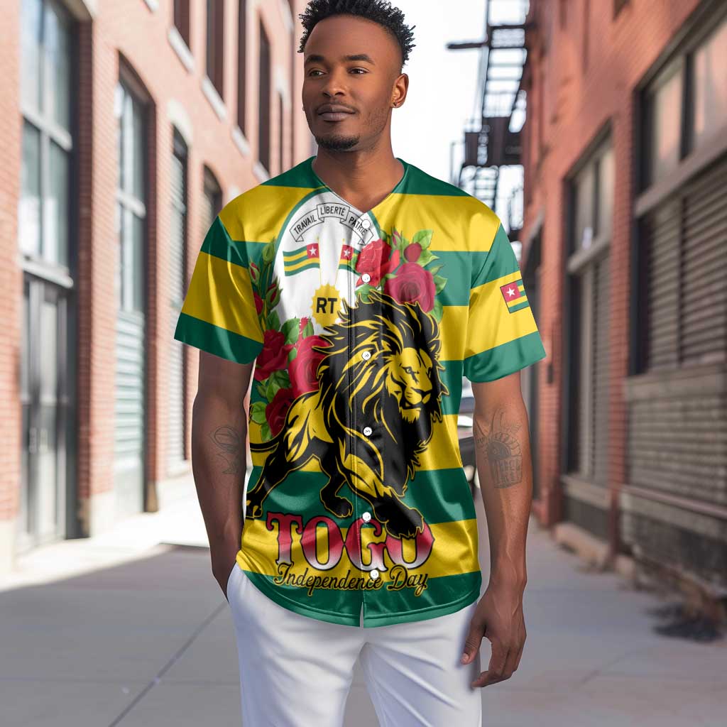 Togo Independence Day Baseball Jersey Lion With Rosa Flag Style LT01
