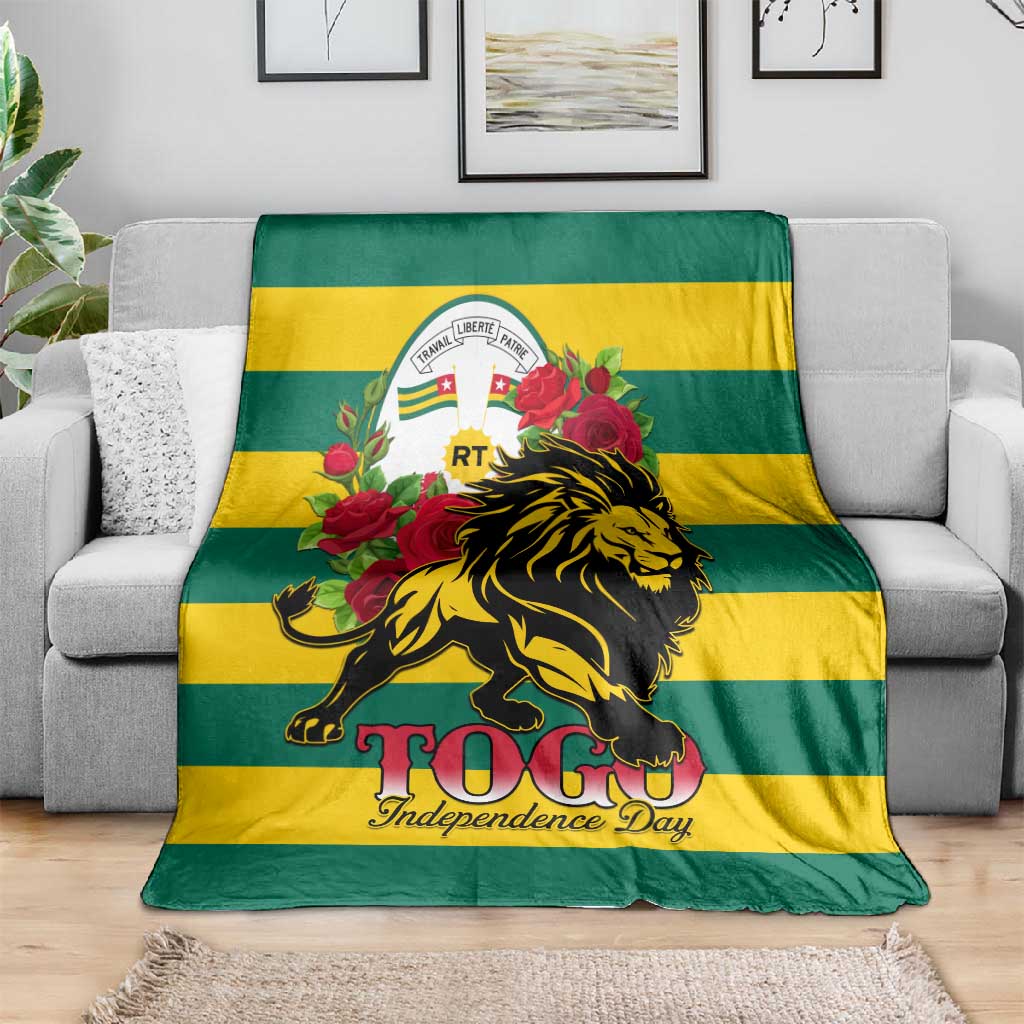 Togo Independence Day Blanket Lion With Rosa Flag Style LT01