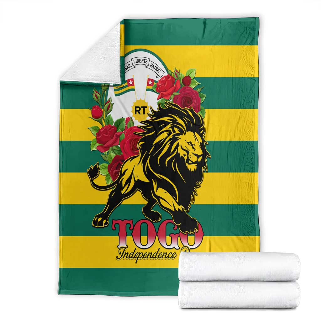 Togo Independence Day Blanket Lion With Rosa Flag Style LT01