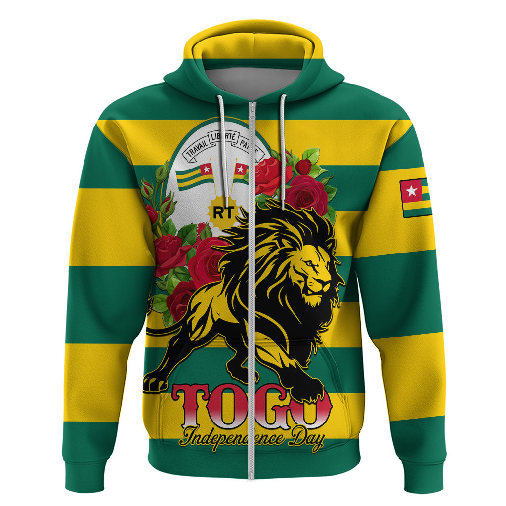 Togo Independence Day Hoodie Lion With Rosa Flag Style LT01