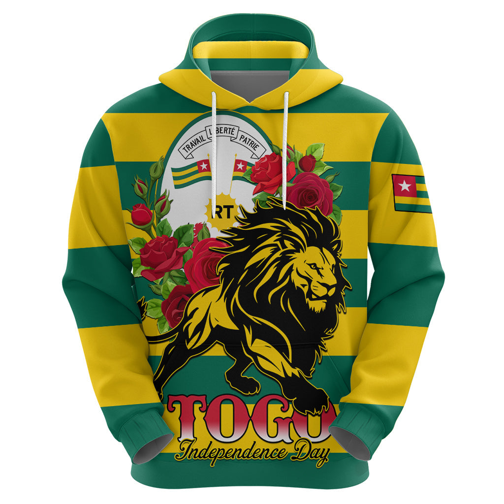 Togo Independence Day Hoodie Lion With Rosa Flag Style LT01