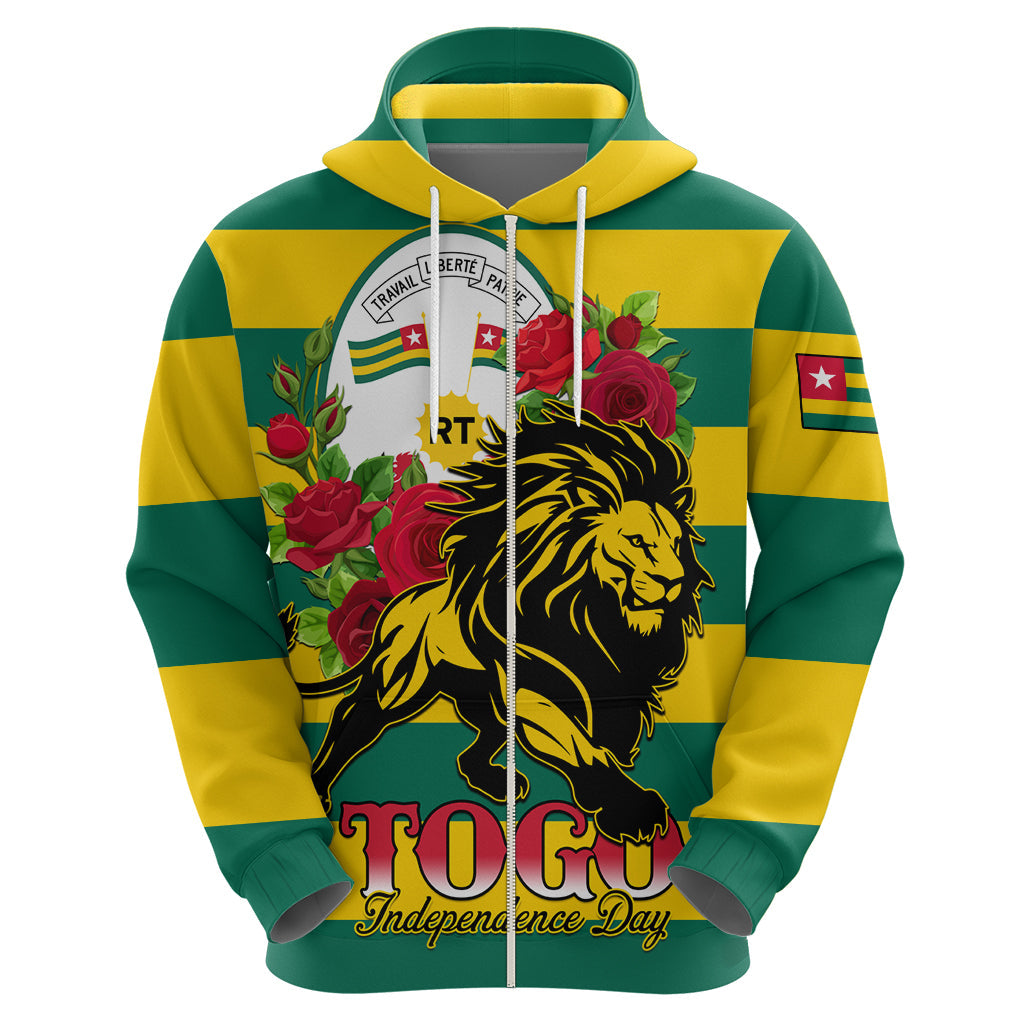 Togo Independence Day Hoodie Lion With Rosa Flag Style LT01