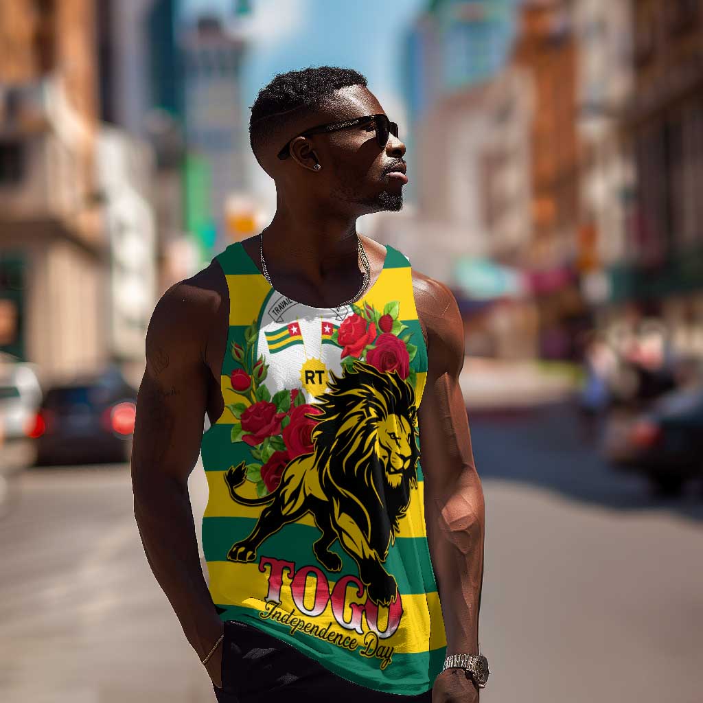 Togo Independence Day Men Tank Top Lion With Rosa Flag Style LT01