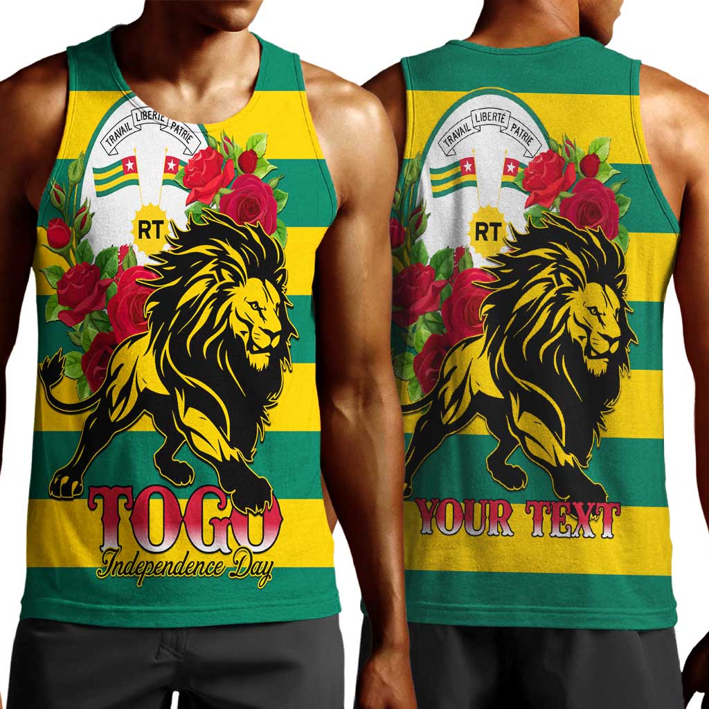Togo Independence Day Men Tank Top Lion With Rosa Flag Style LT01