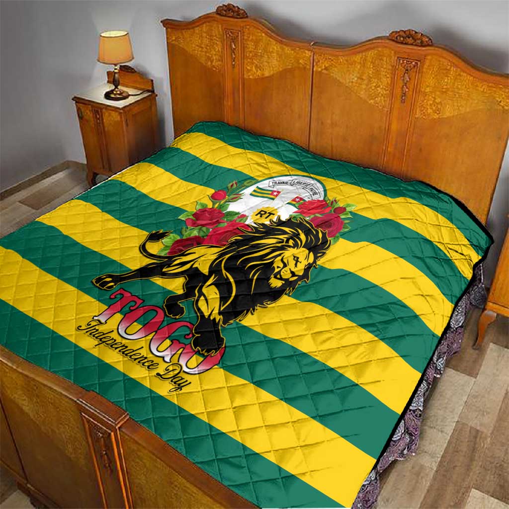 Togo Independence Day Quilt Lion With Rosa Flag Style LT01