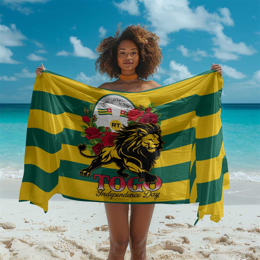 Togo Independence Day Sarong Lion With Rosa Flag Style LT01