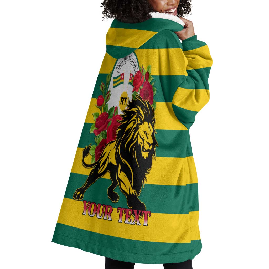 Togo Independence Day Wearable Blanket Hoodie Lion With Rosa Flag Style LT01