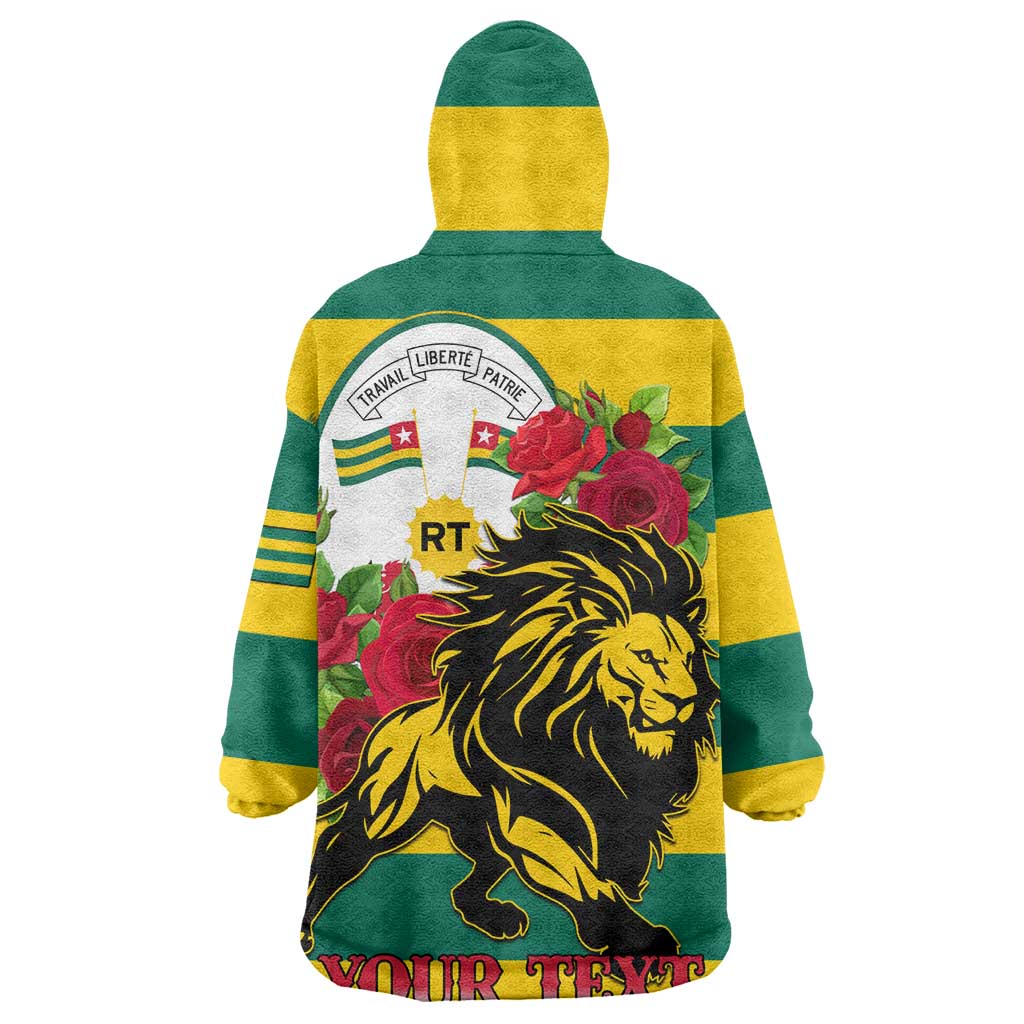 Togo Independence Day Wearable Blanket Hoodie Lion With Rosa Flag Style LT01