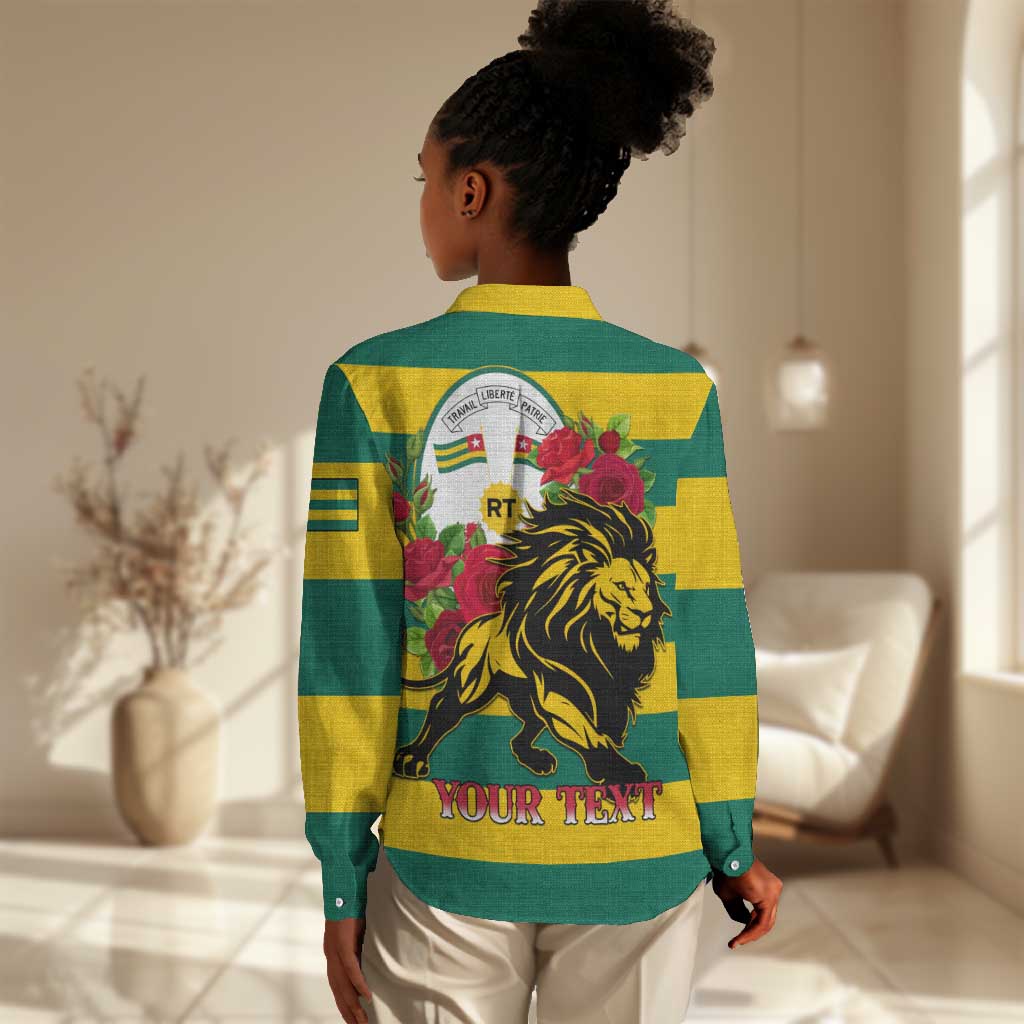 Togo Independence Day Women Casual Shirt Lion With Rosa Flag Style LT01