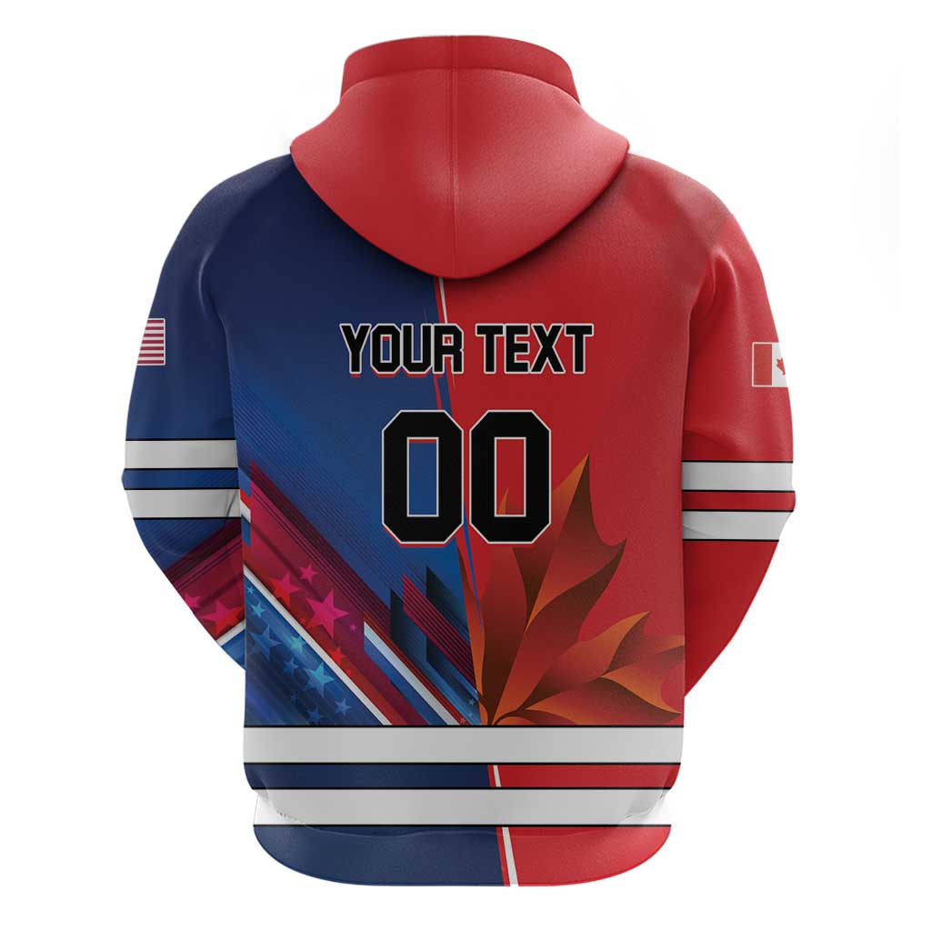 Custom USA vs Canada Ice Hockey Face Off Hoodie Hockey Championship LT01