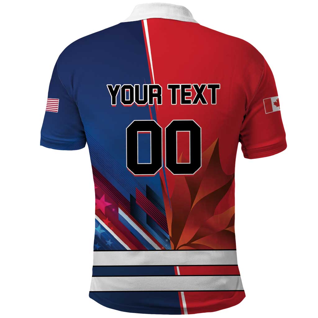 Custom USA vs Canada Ice Hockey Face Off Polo Shirt Hockey Championship LT01