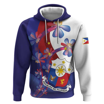 Philippines Sun Plumeria Floral Hoodie Unique Stylized LT01